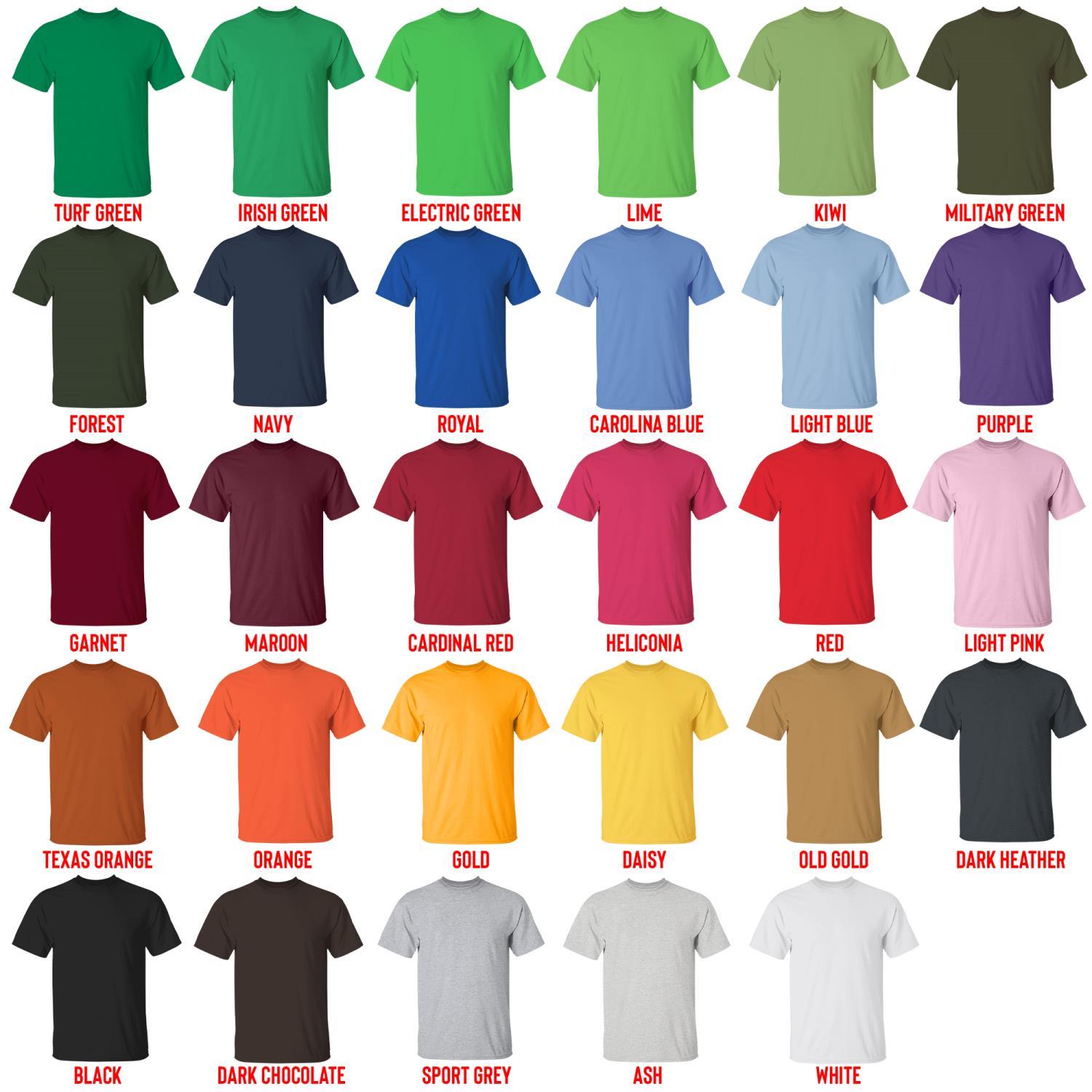 t shirt color chart - RWBY Merch