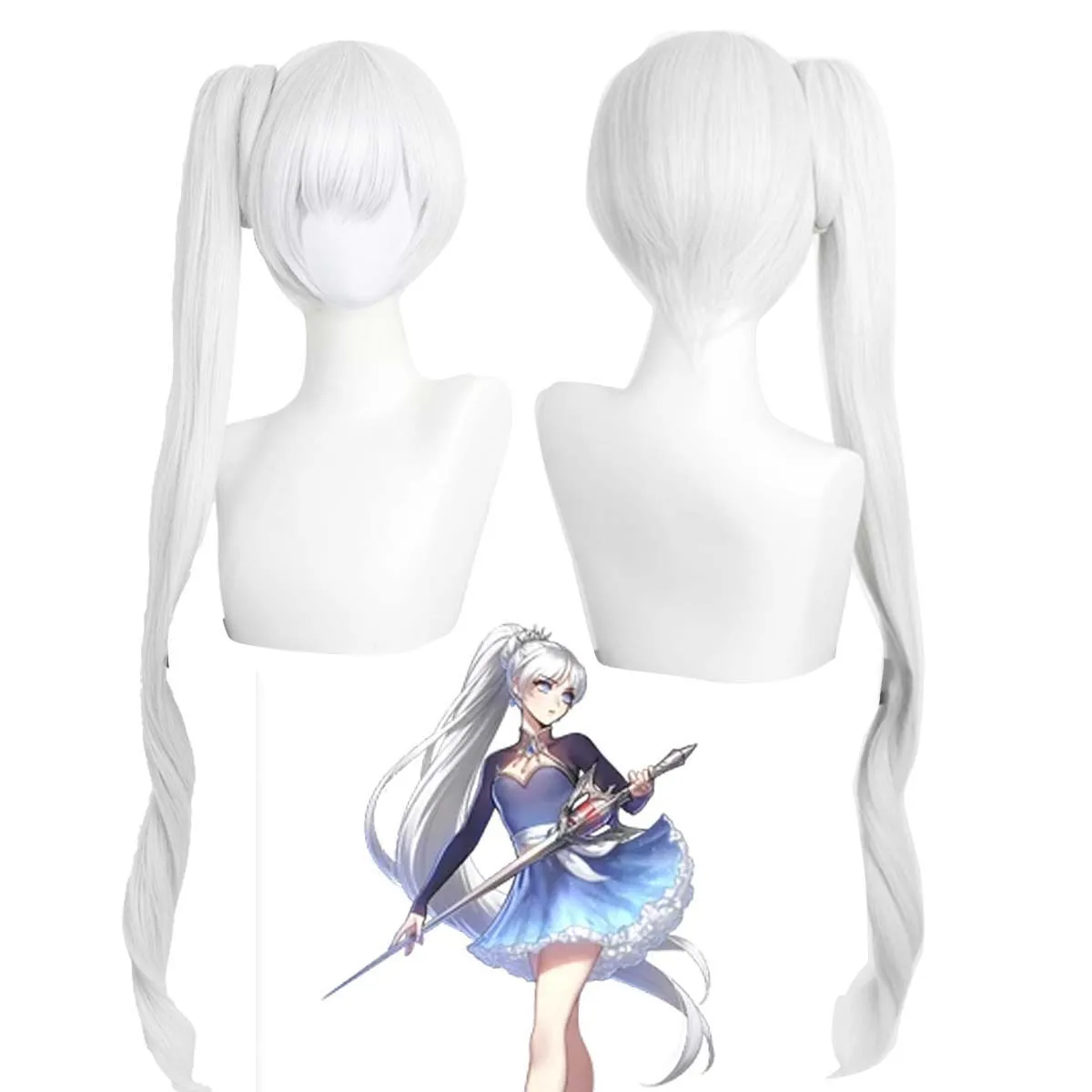 Anime RWBY Ice Queen Weiss Schnee Cosplay Blue Dress - Image 2