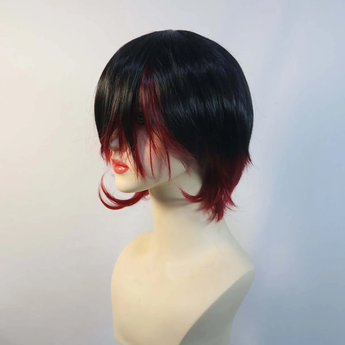 Anime RWBY Cos Ruby Rose Black Red Short Wig - Image 3